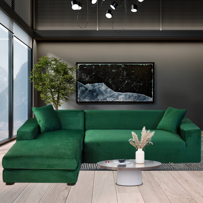 Contemporary Green Velvet Sofa Lounger