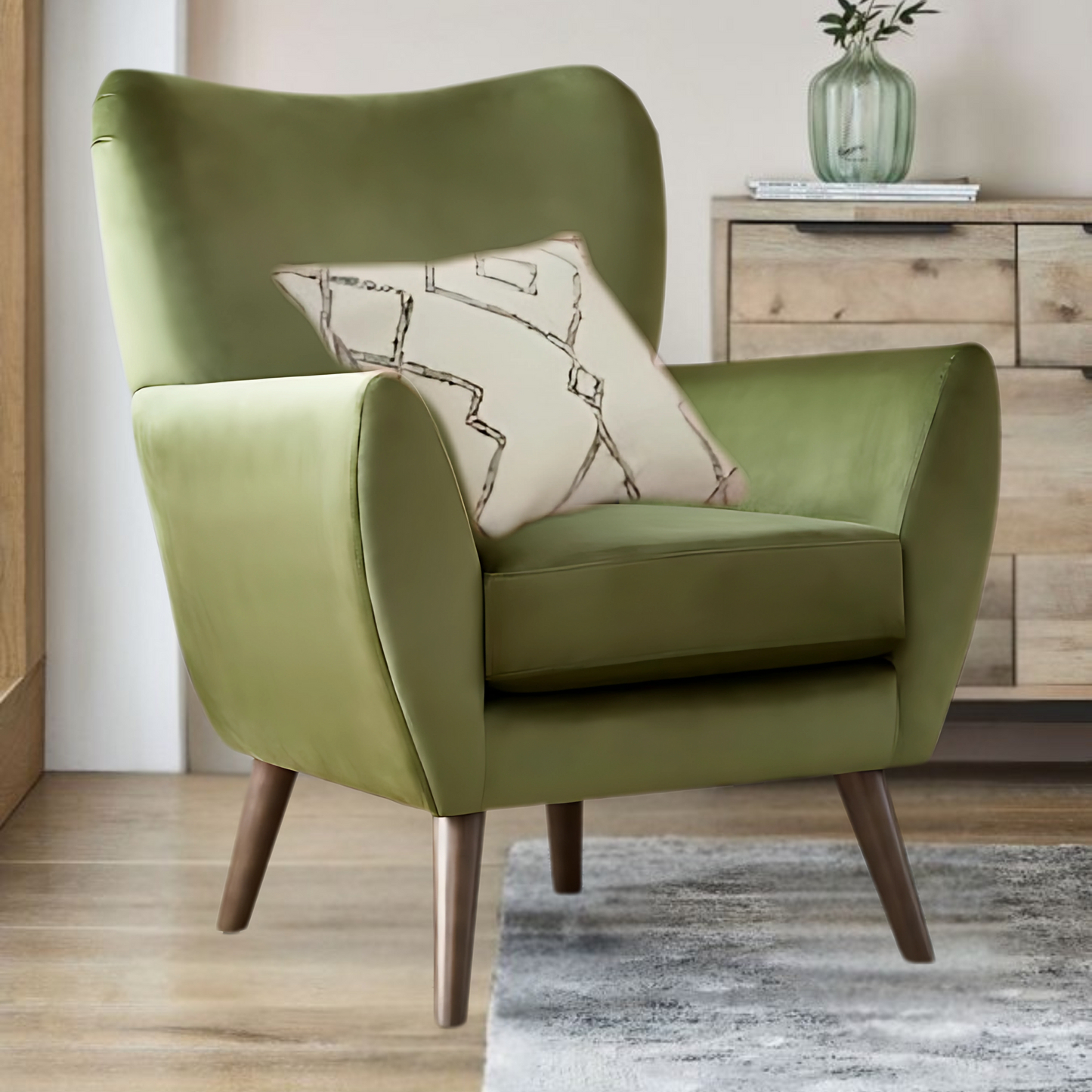 Retro Wingback Accent Chair