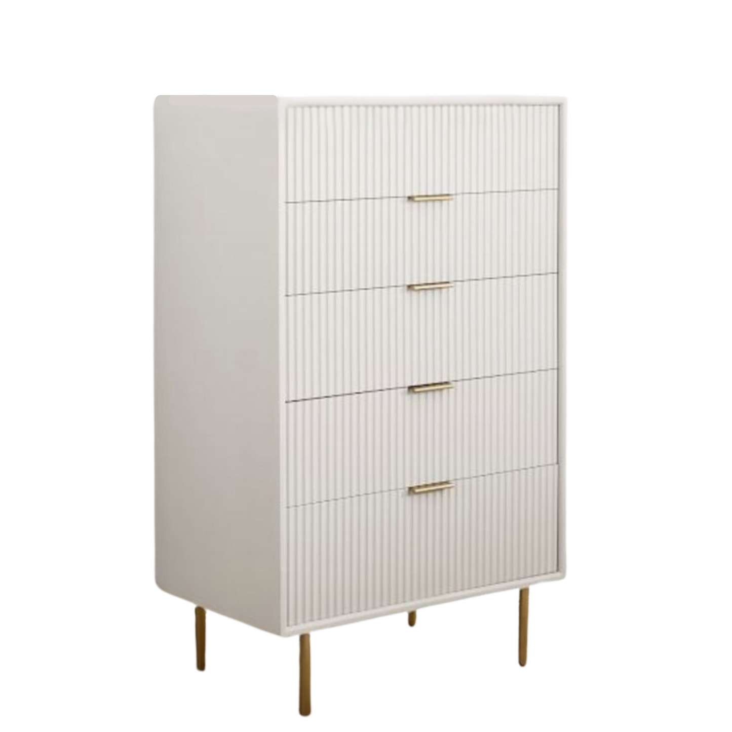 Sleek White Textured Chest of Drawers