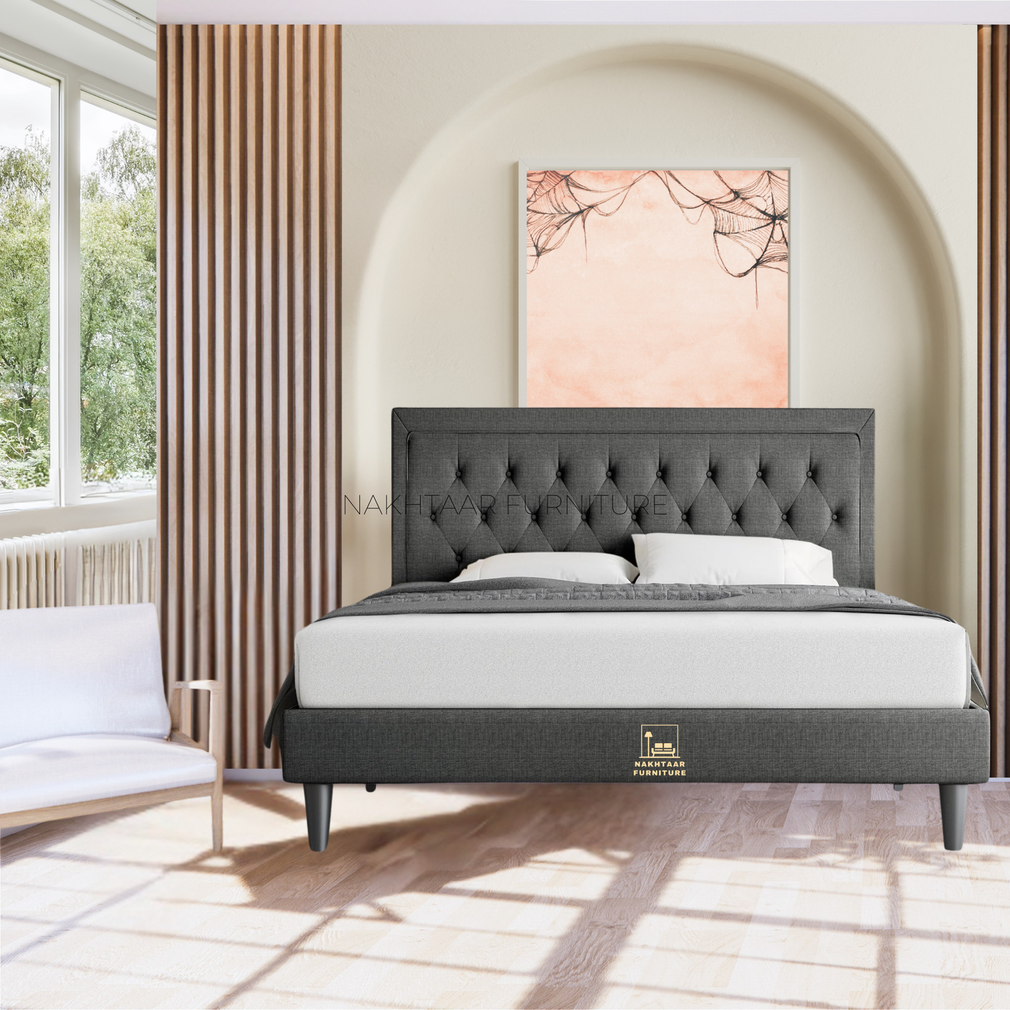 Luxurious Tufted Headboard bed