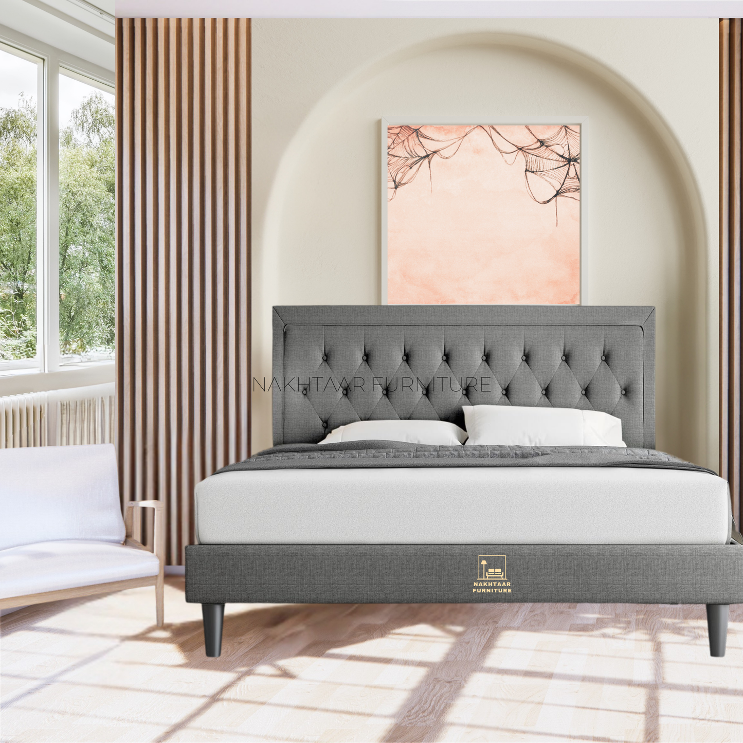 Luxurious Tufted Headboard bed