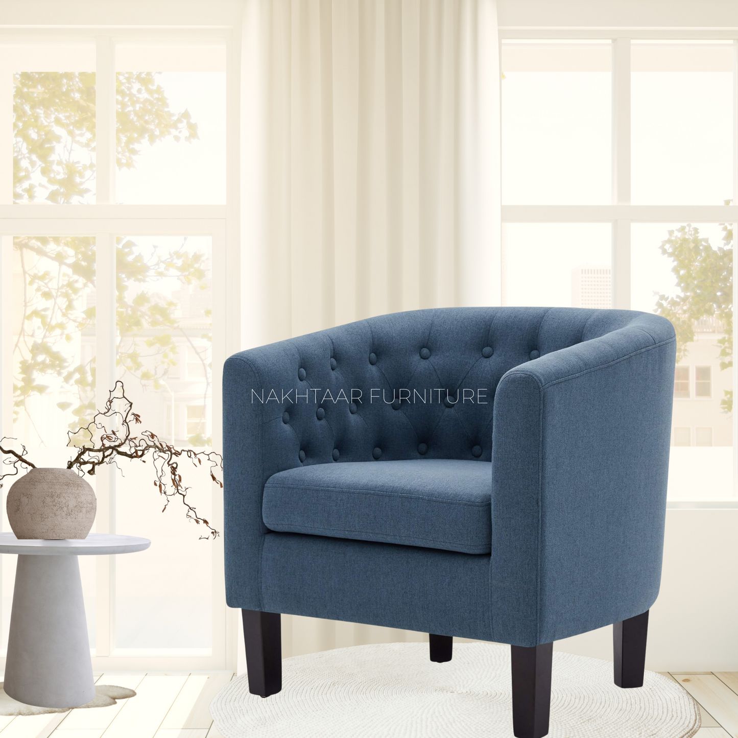 Elegant Round Accent Chair Single