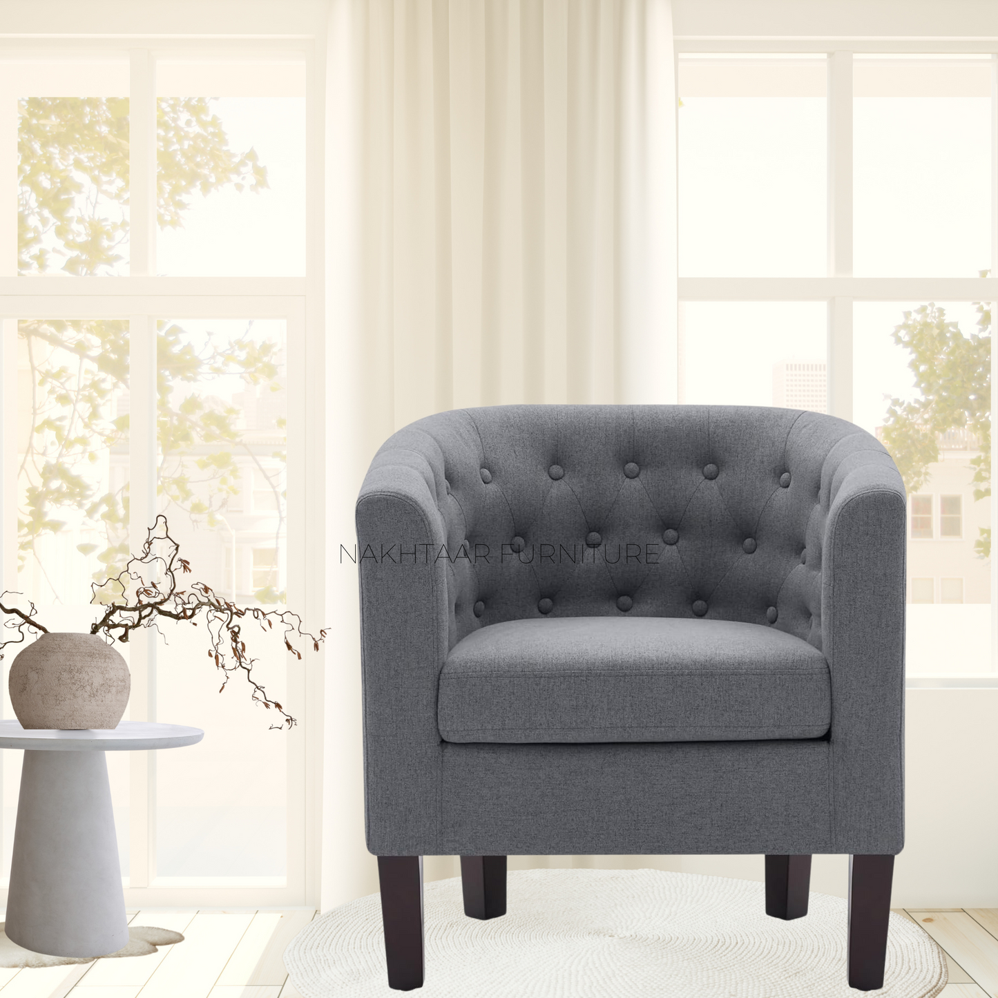 Elegant Round Accent Chair Single