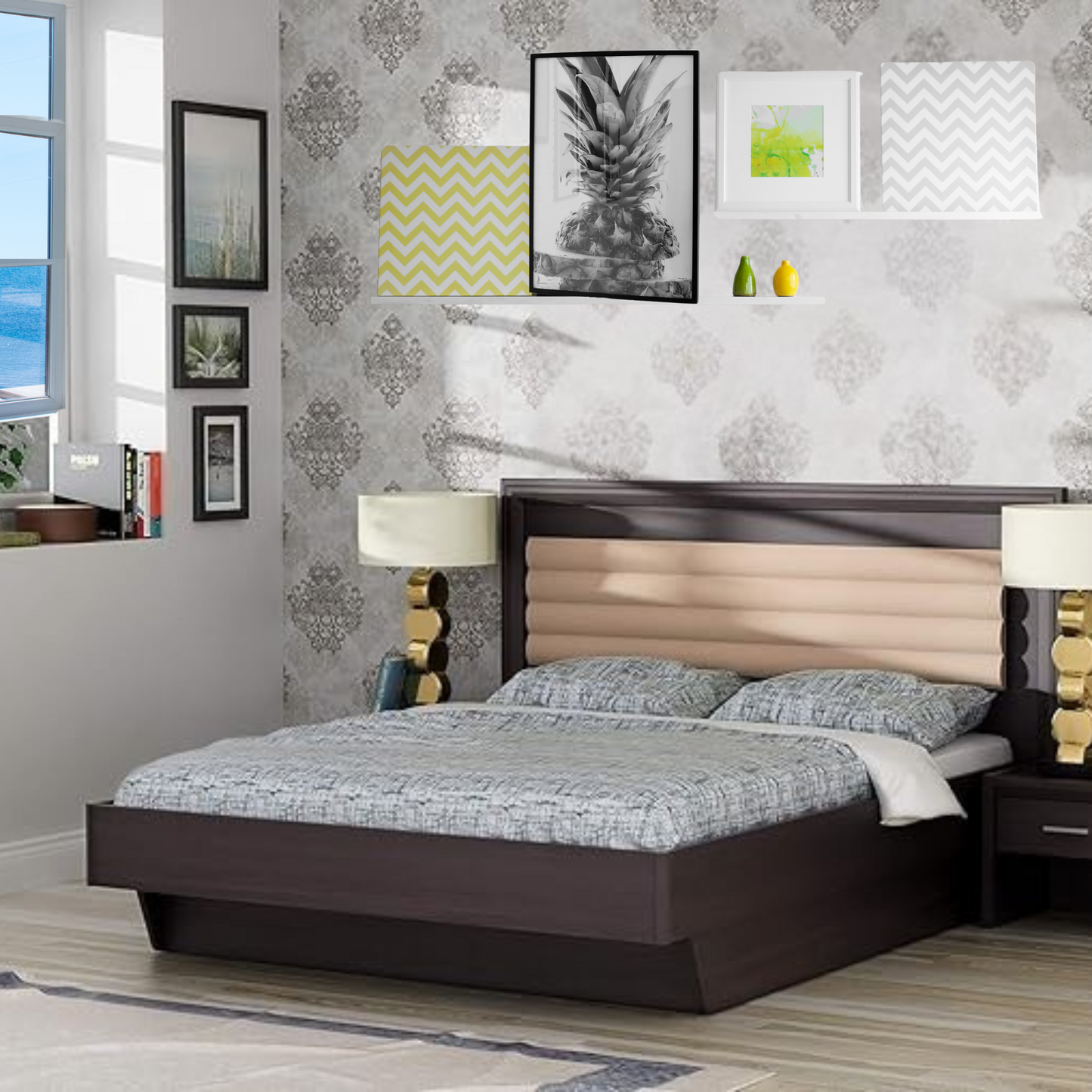 Elegant Brown Upholstered Bed