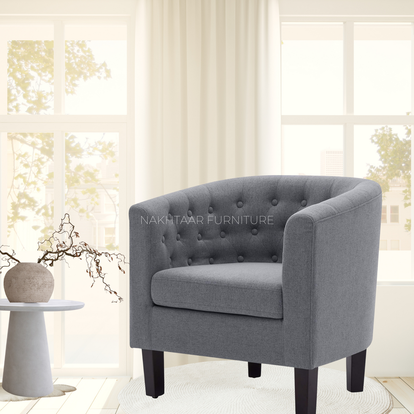 Elegant Round Accent Chair Single