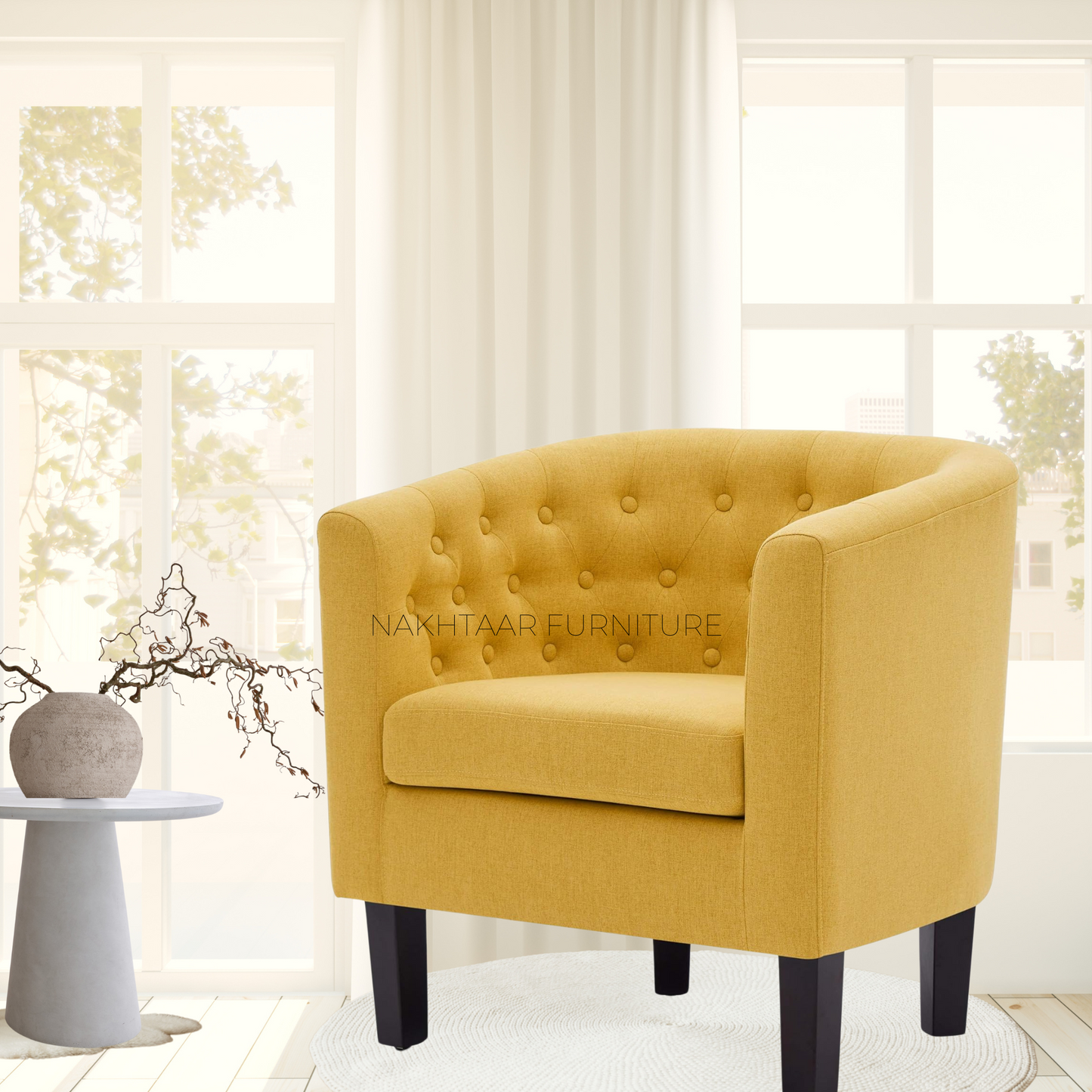 Elegant Round Accent Chair Single