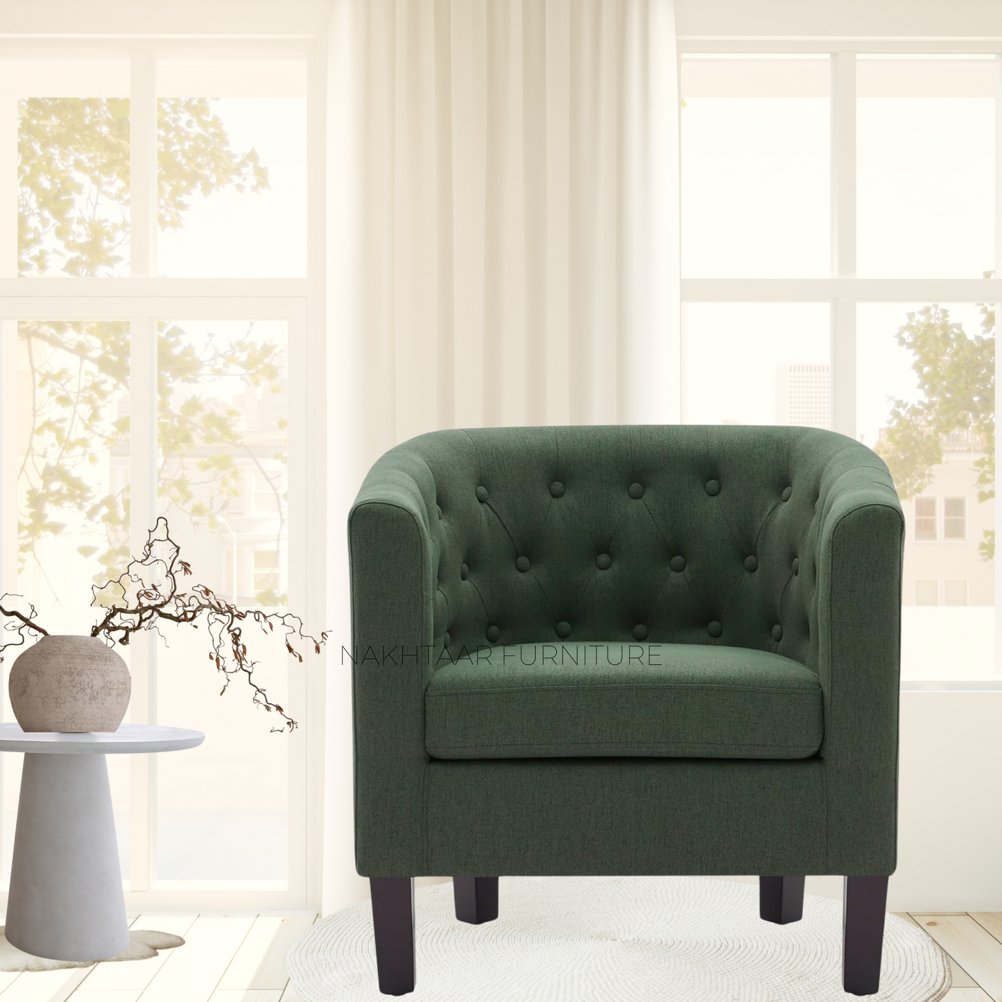 Elegant Round Accent Chair Single