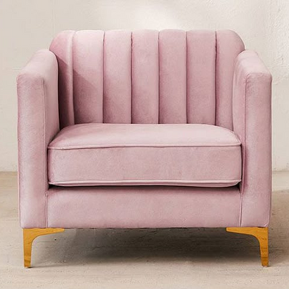 Soft Pink Velvet Armchair