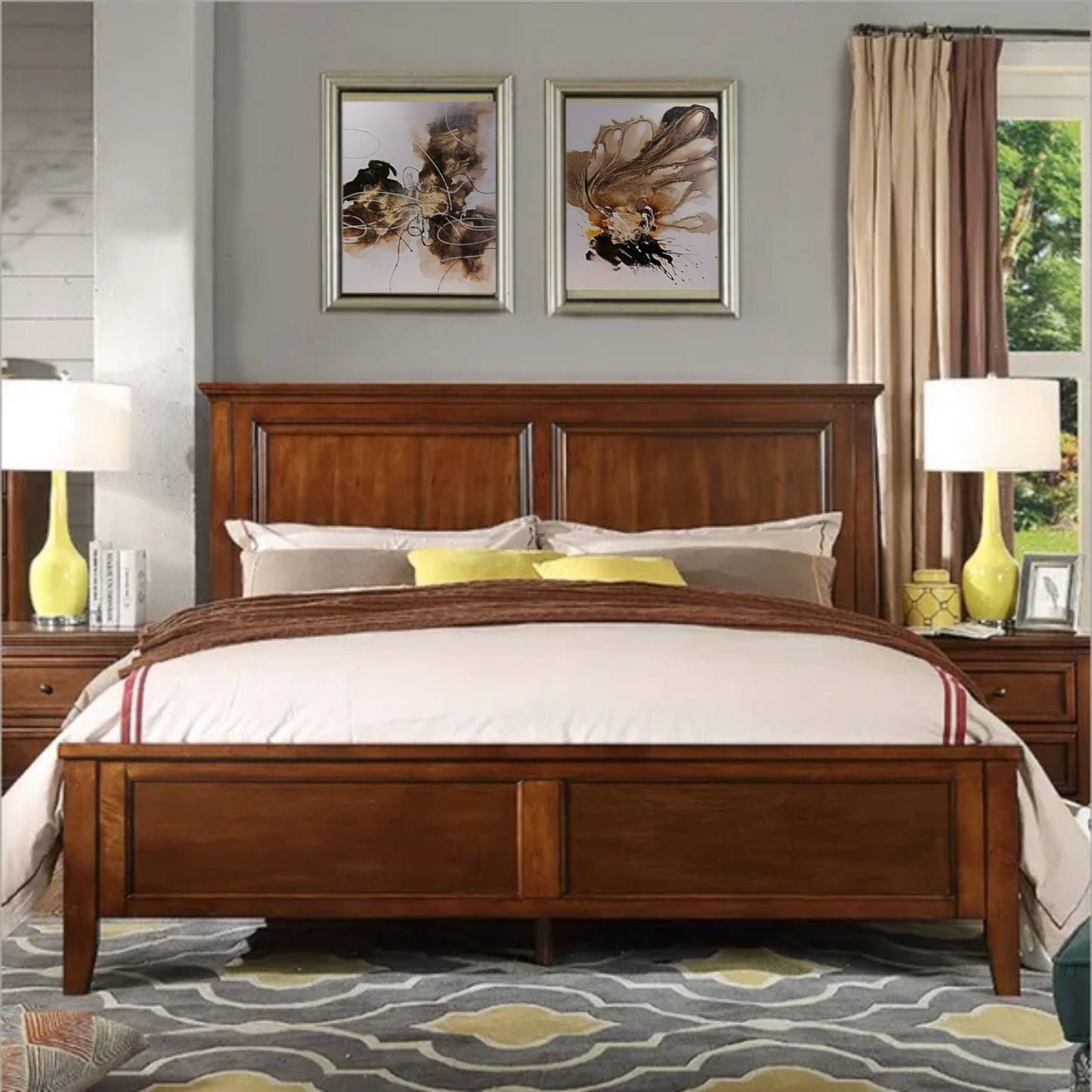 Classic Mahogany Wood Bed