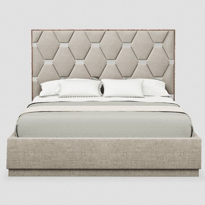 Luxurious Grey Upholstered Bed