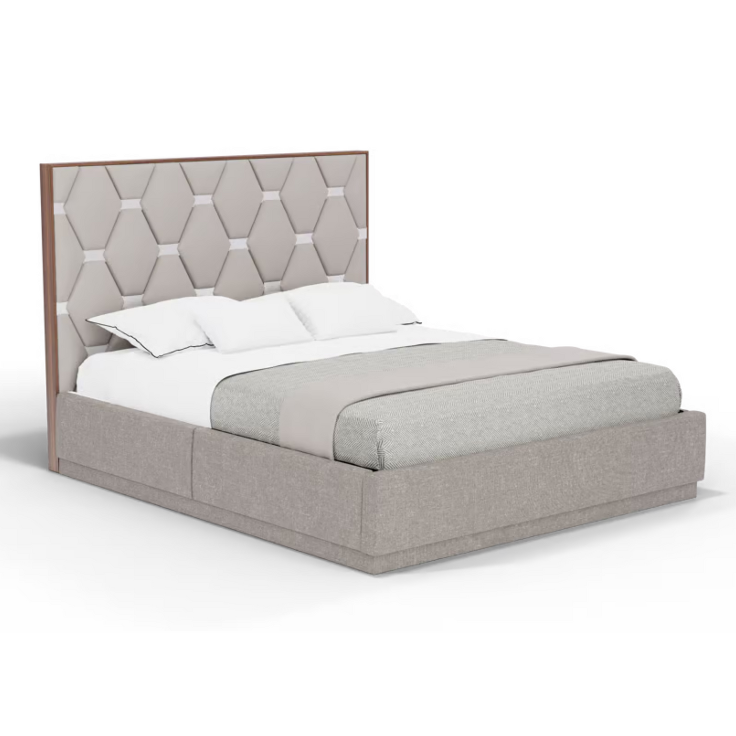 Luxurious Grey Upholstered Bed