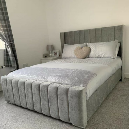 Sleek Grey Upholstered King Bed