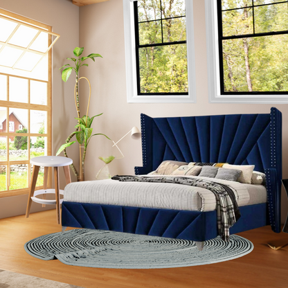 Sleek Wingback Design Bed