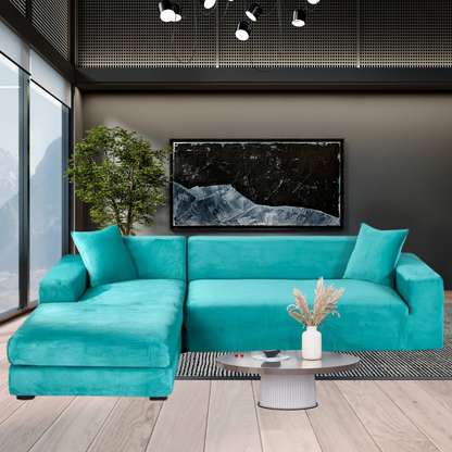 Contemporary Green Velvet Sofa Lounger