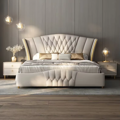 Elegant Wingback Design Bed