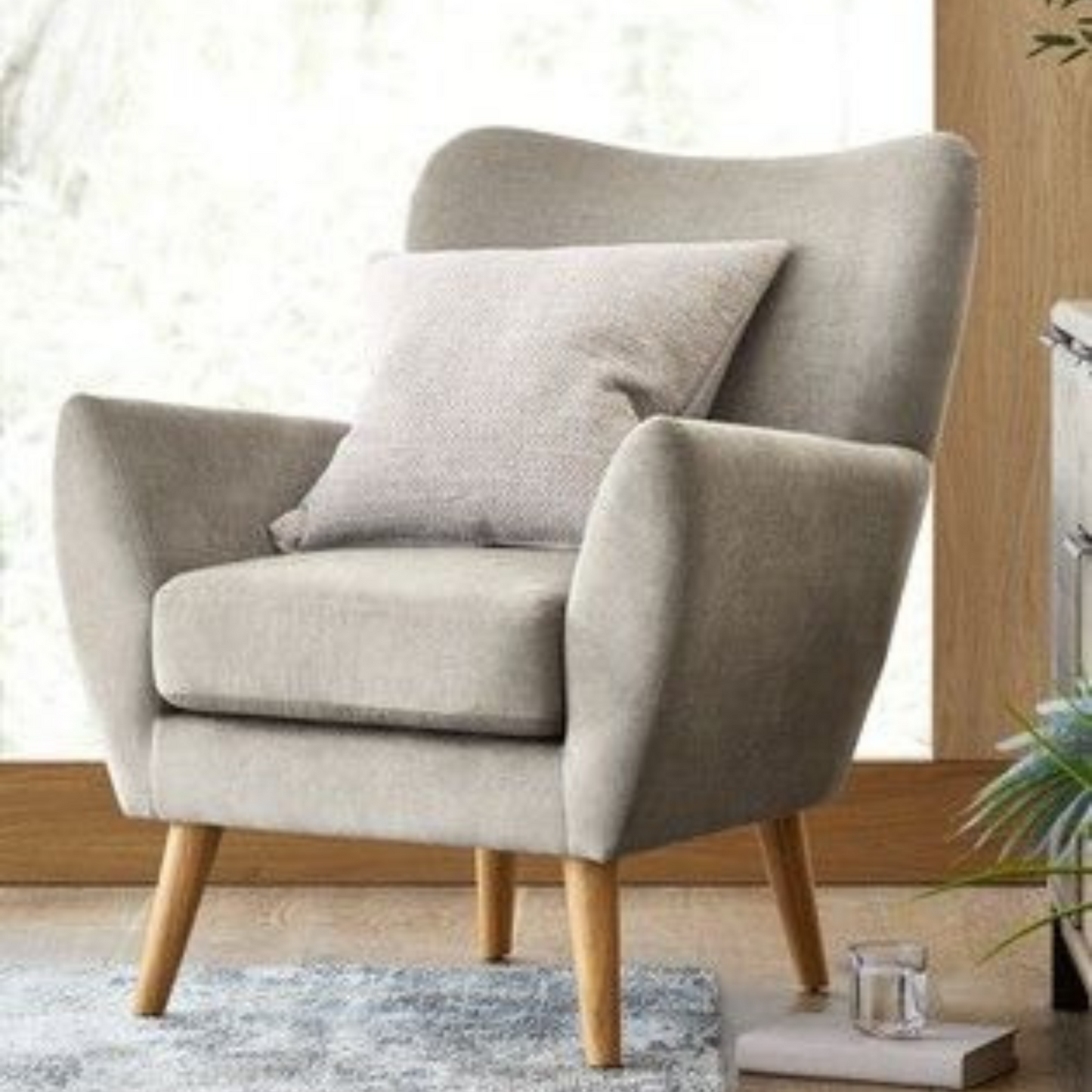 Retro Wingback Accent Chair