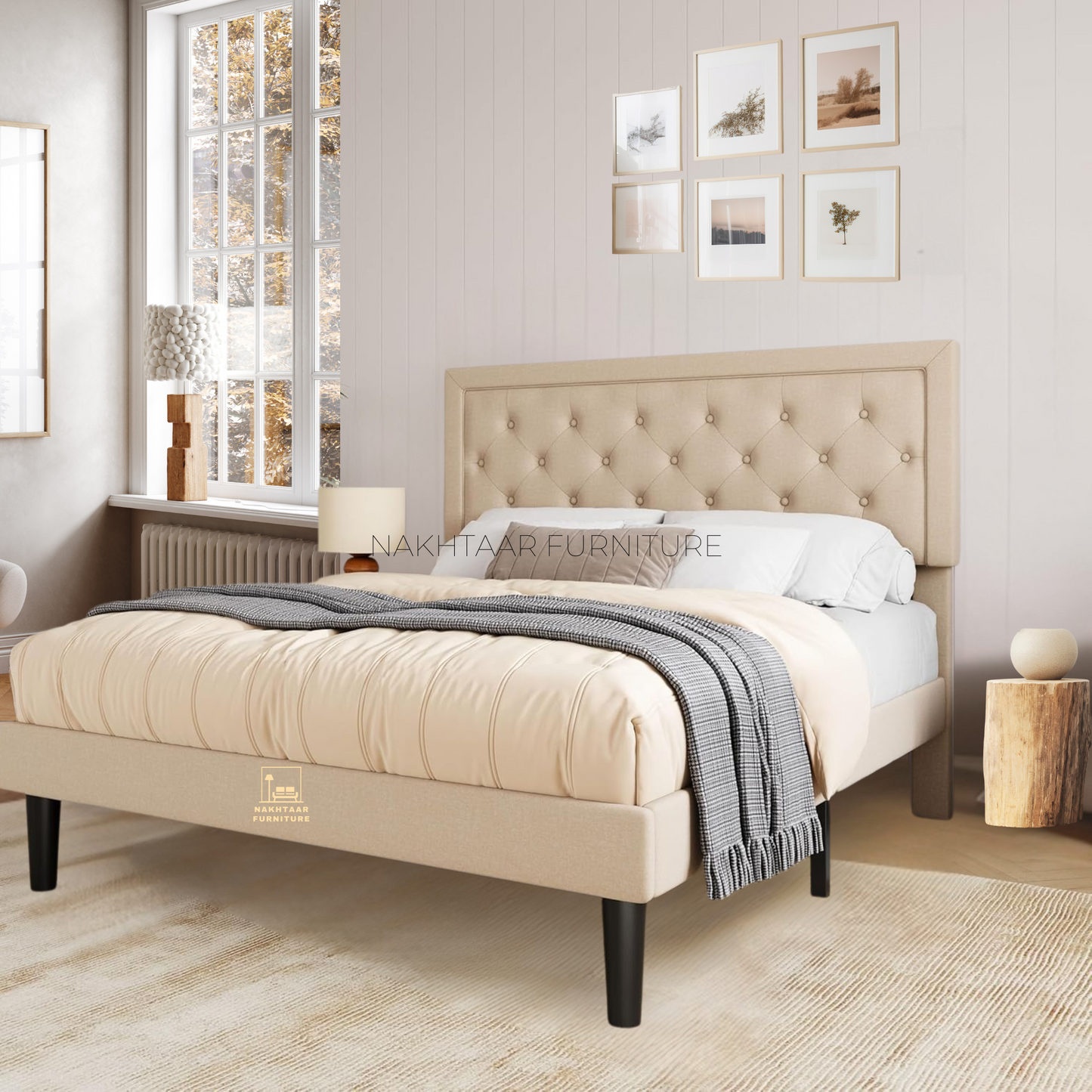 Luxurious Tufted Headboard bed