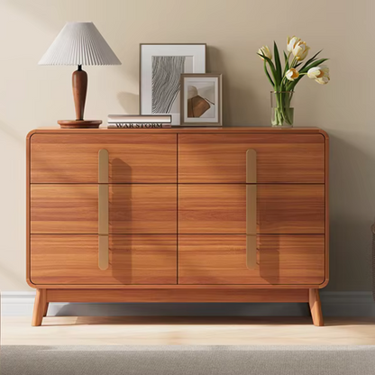 Elegant 6-Drawer Wooden Dresser