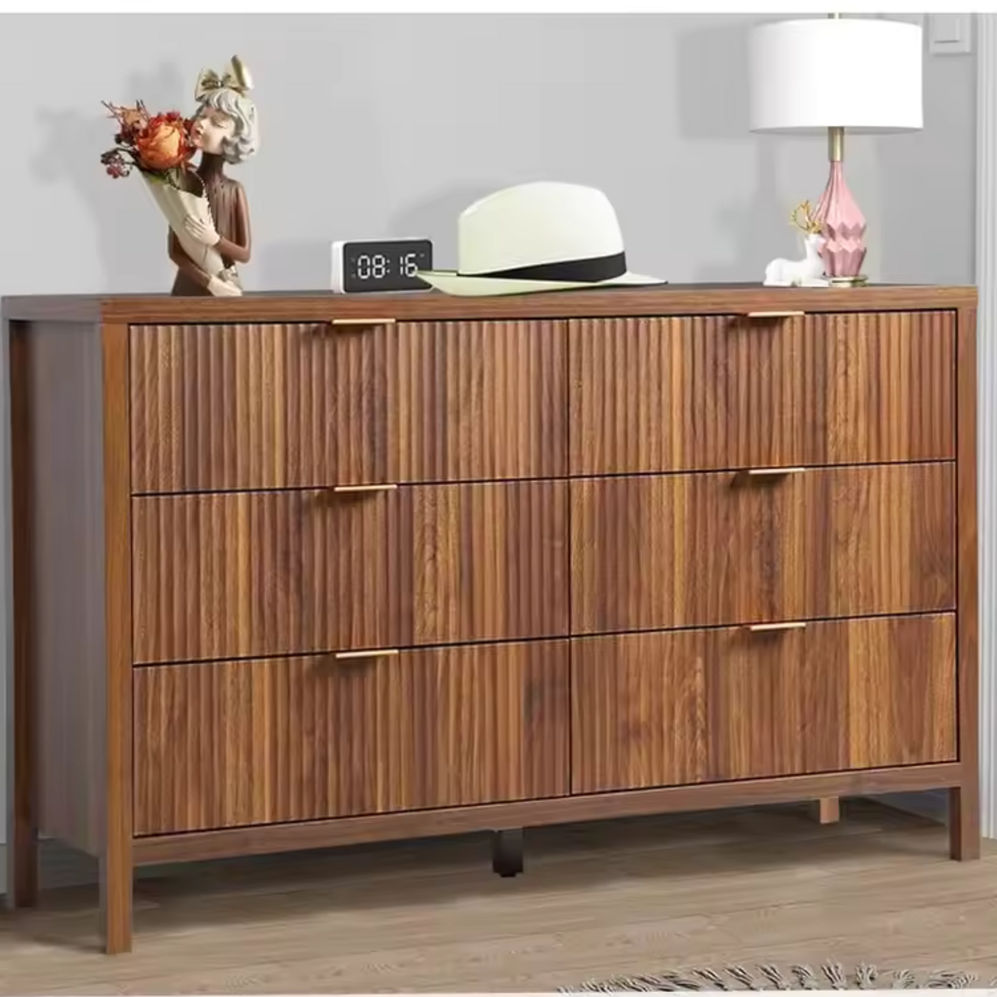 Chic Wooden 6-Drawer Dresser