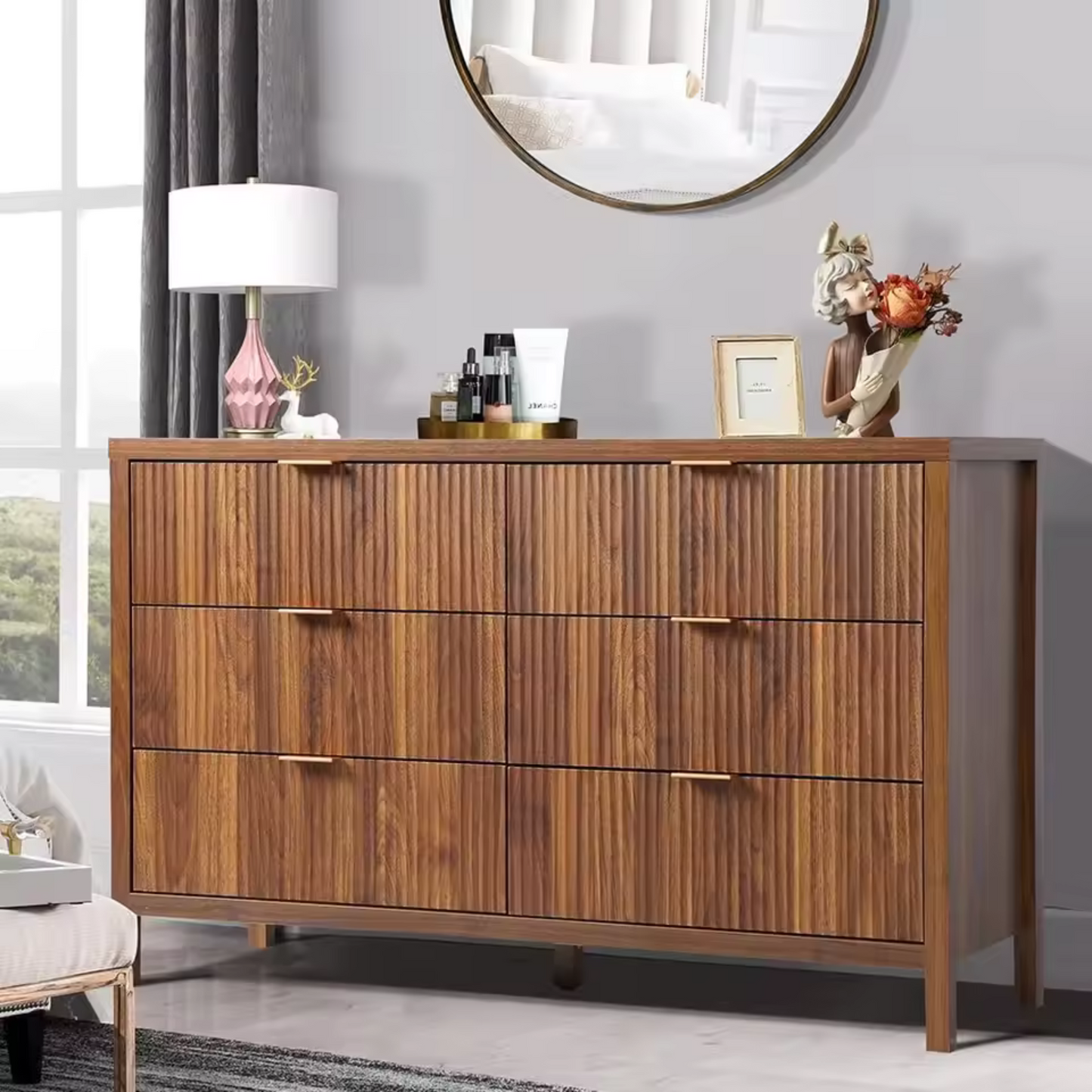 Chic Wooden 6-Drawer Dresser