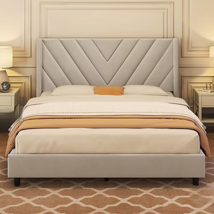 Elegant Chevron Upholstered Bed