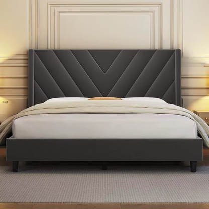 Elegant Chevron Upholstered Bed