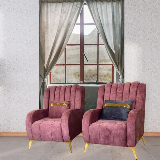 Plush Rose Velvet Armchair